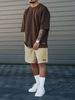 Ανδρικά ρούχα Καλοκαιρινό Νέο απλό αθλητικό κοστούμι ανδρικό κοντό μανίκι μπλουζάκι με σορτς με μικρό εικονίδιο ME2 MA1_voghion.com