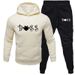 Módní sportovní set s kapucí z čisté bavlny, nová verze pro studenty, volný a pohodlný běžecký podzimní set s kapucí_voghion.com