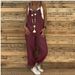 Women Casual Solid Color Sleeveless Adjustable Straps Loose Jumpsuit Bib Overall Suitable For School Work Date_voghion.com