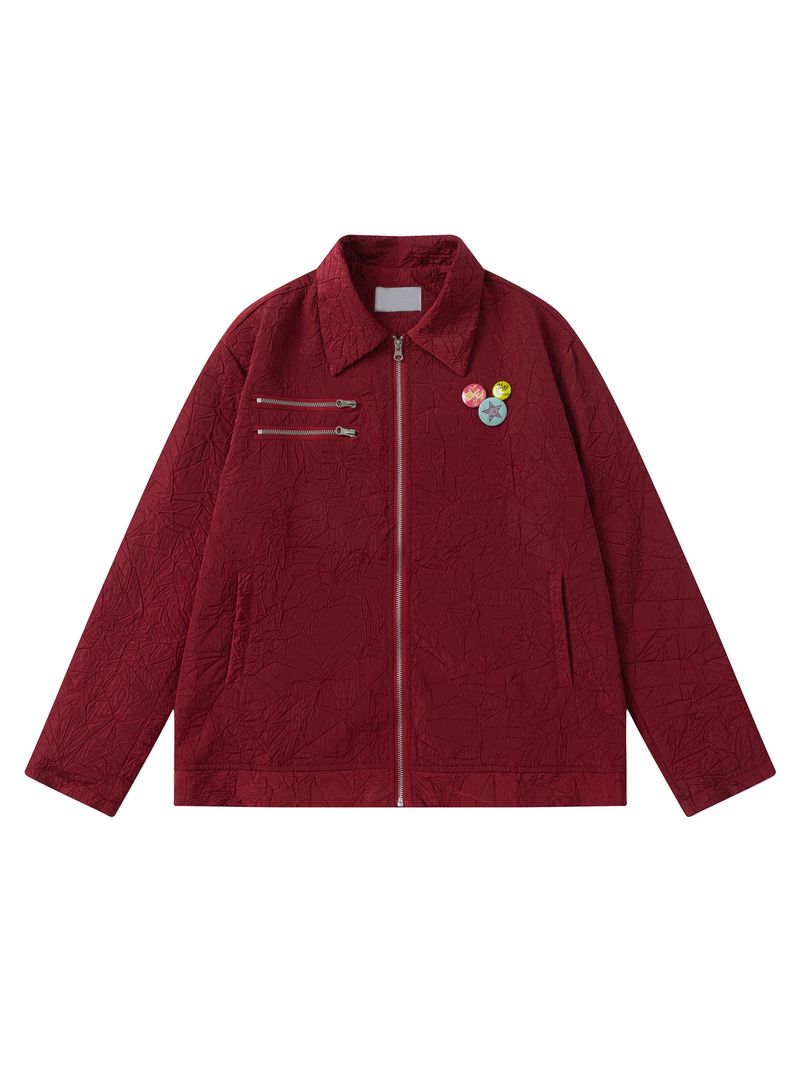New retro design with pleats and built-in brooch lapel jacket for spring and autumn men's and women's fashion brands_voghion.com