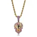 Collana con ciondolo a forma di testa di leone Hip Hop TopBg, da uomo, in oro 14k, con ciondolo a catena in corda._voghion.com