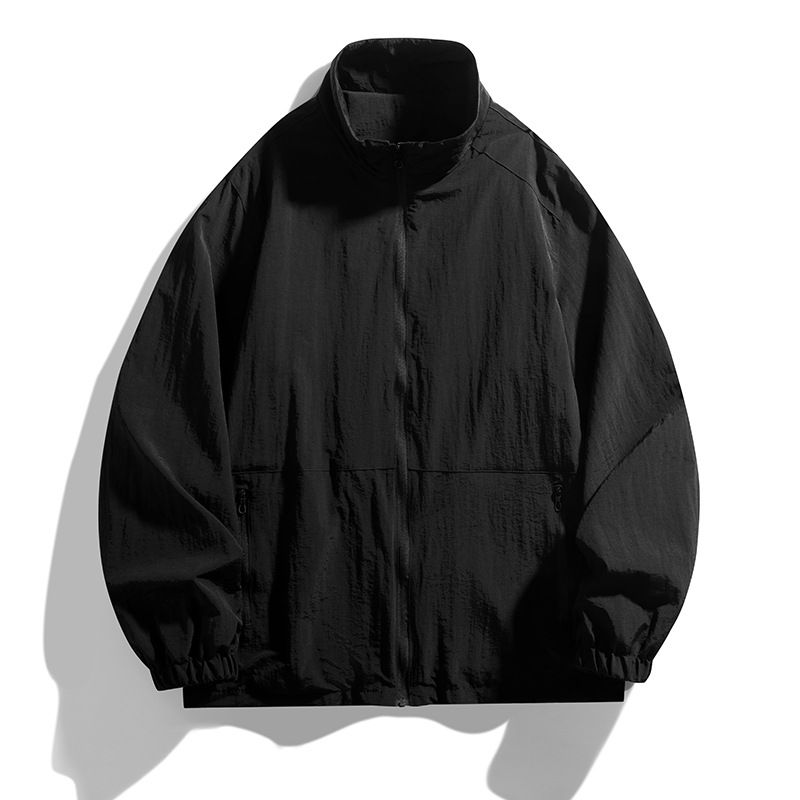 Leichte Freizeitjacke für Herren – wasserdichte Windjacke mit mehreren Taschen für Outdoor-Sport und den Alltag (Schwarz, Khaki, Armeegrün)​_voghion.com