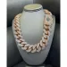 Vollständig vereister MOISSANITE 20 mm kubanische Glieder-Hip-Hop-Kette, rosévergoldet, mehrere Größen erhältlich, mit Diamant-Pass-Tester_voghion.com