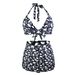 skull swimsuit high waist large size strap split two-piece swimsuit no steel ring_voghion.com