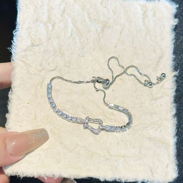 Unisex buckle full of diamonds, pull out and adjustable, exquisite, light luxury, super flash, full of diamonds, niche high end bracelet new model_voghion.com