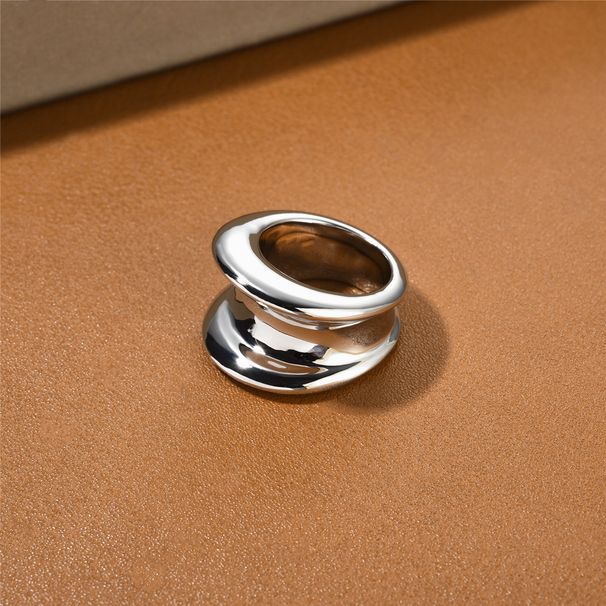 Design Kupfer Platin plattiert Persönlichkeit Einzigartiges konkav konvex Modisch Schlicht Elegant Trendiger Ring_voghion.com