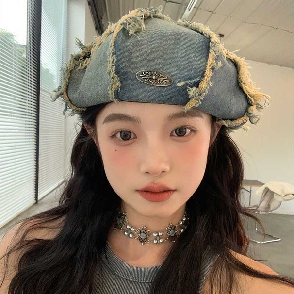 Boinas retro originales de gran oferta para mujer, gorros octogonales de cabeza grande y versátiles a la moda para viajes, primavera y verano 2024_voghion.com