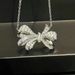 Full Diamond Zircon Bow Pendant With Water Droplets, And Versatile Necklace, Women's Collarbone Chain, New Neckchain,_voghion.com