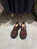 Cowhide Verion ~ Grape Mom Same Style Wahed Genuine Leather Round Toe Britih Slip-On Chunky Heel Loafer Women'_voghion.com