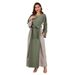 Elegant Double-Colored Muslim Long Dress Robe Fashionable Style_voghion.com
