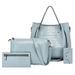 Bucket Bag Women's Bag Large Capacity Crocodile Pattern Ladies Handbag Four Piece Set Solid Color Shoulder Messenger Bag_voghion.com