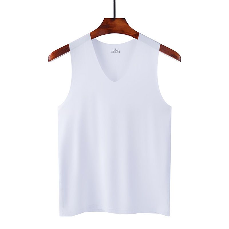 2025 Summer New Style: Men's Seamless Ice Silk Vest, Slim Fit Sports Style, Breathable Sleeveless Hurdle Base_voghion.com