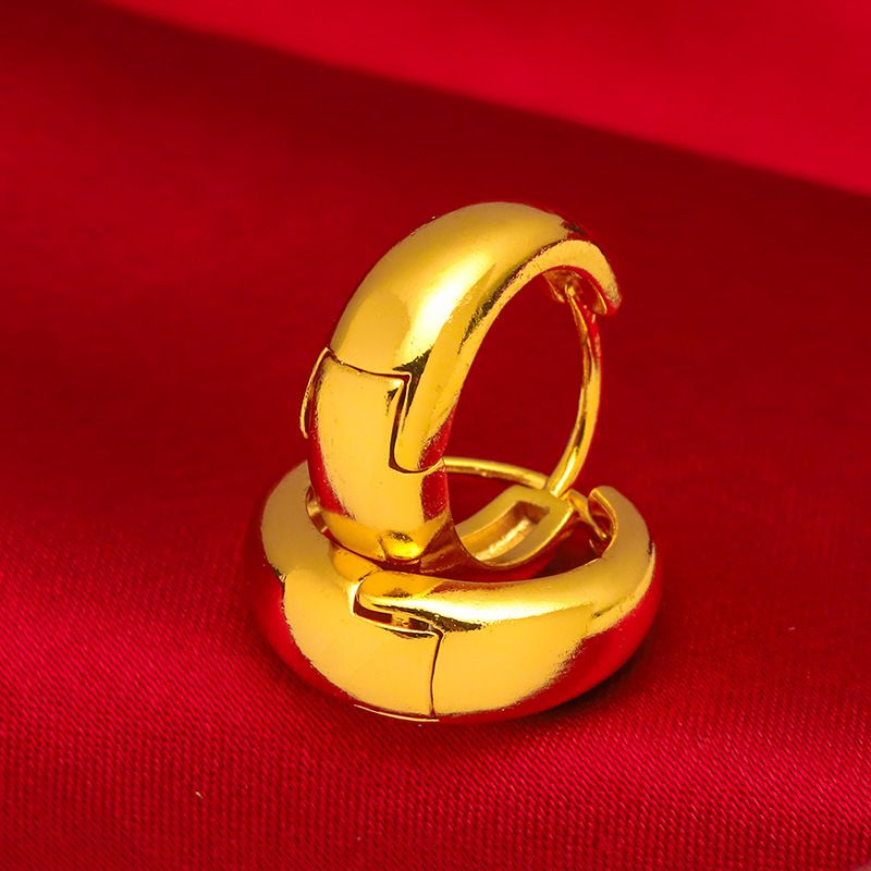 Orecchini a bottone in rame placcato oro in stile coreano Gypsophila ipoallergenici_voghion.com