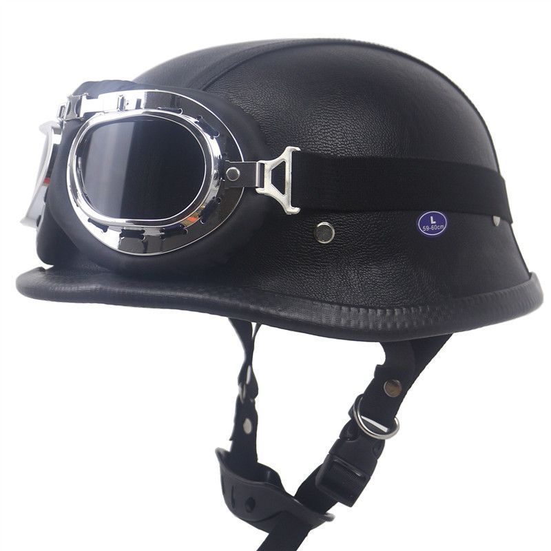 Retro new helmet Leather wrapped helmet Punk style helmet safety helmet_voghion.com