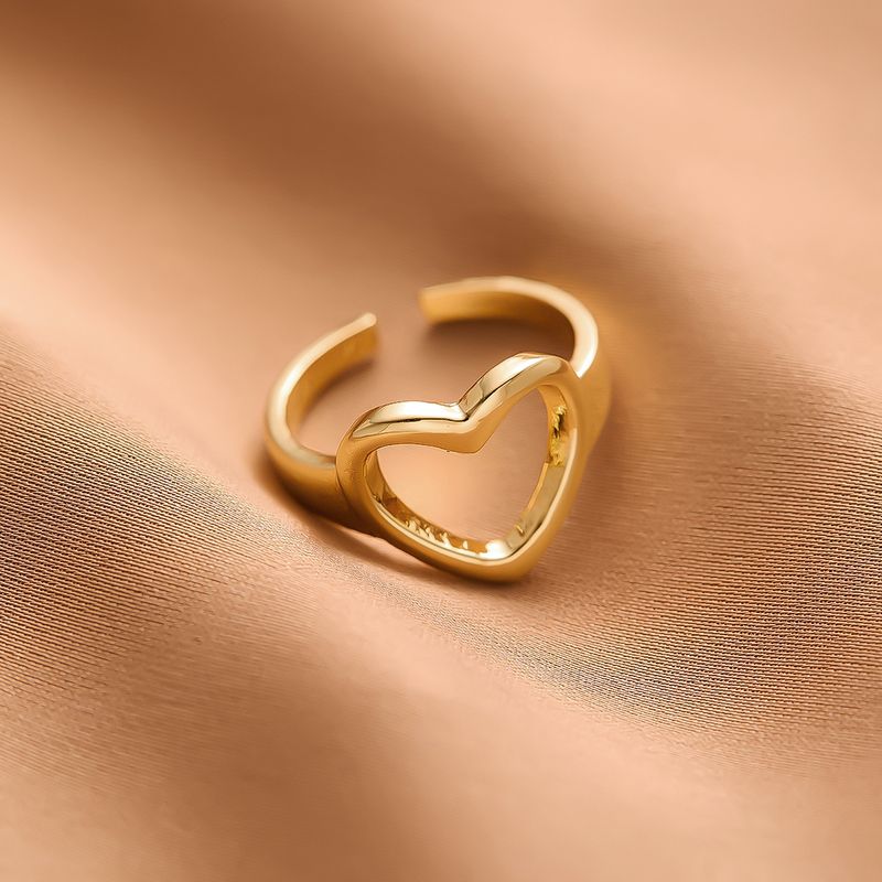 Kanneraccessoiren Echtgold galvaniséierte Kofferring Frae Nisch High End Liicht Luxus Net-Verblend Open Ring Ins_voghion.com
