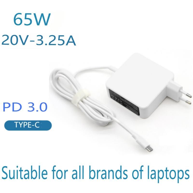 ​​65W Universal USB-C PD 3.0 Laptop-Ladegerät - 20V 3,25A EU-Netzteil Geeignet für ASUS/Dell/HP/Acer/Lenovo​und andere Laptops_voghion.com