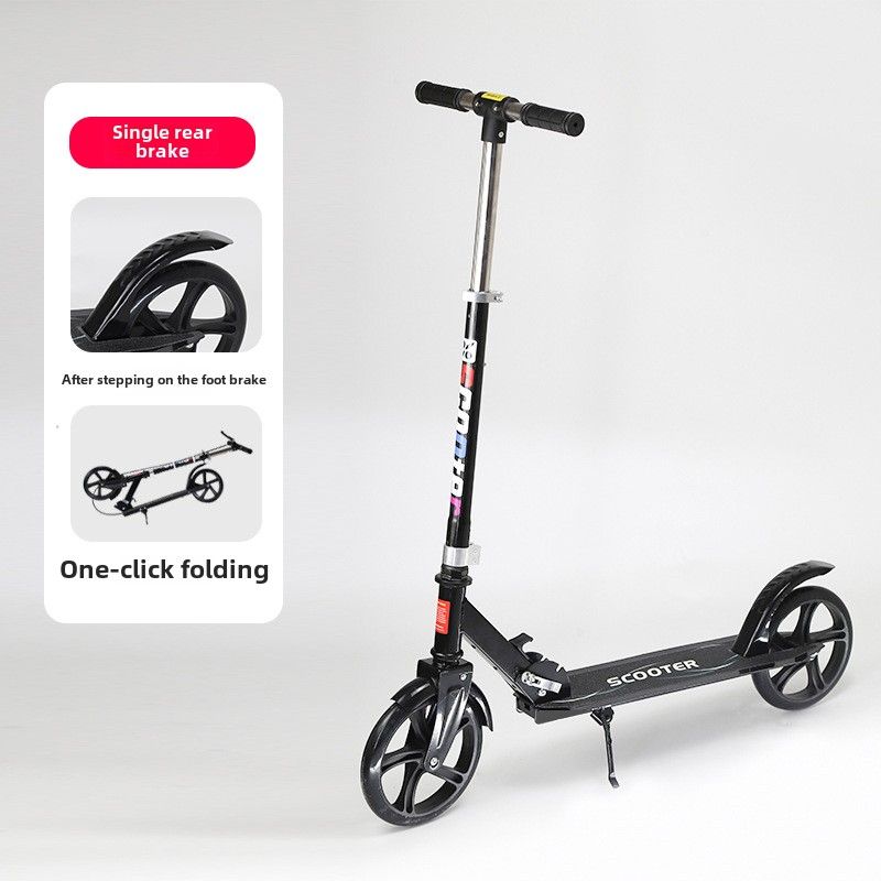 Adult Scooter Children Youth Big Wheel Two Wheels 2 Wheels Foldable City Campus Scooter With Handbrake_voghion.com