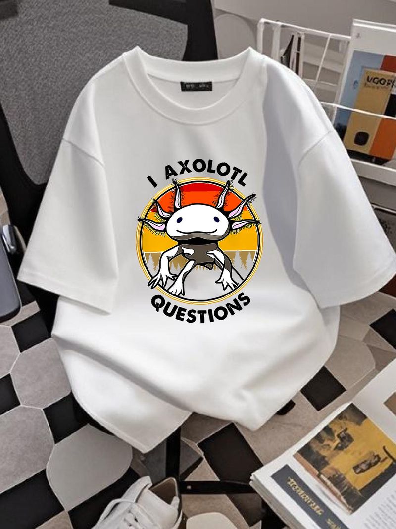 I Axolotl Questions Salader T-Shirt Meme Lustiges Top Style Gamer Filmmusik 579 Stilvolle, leicht weiche, gedehnte, atmungsaktive Designerkleidung_voghion.com