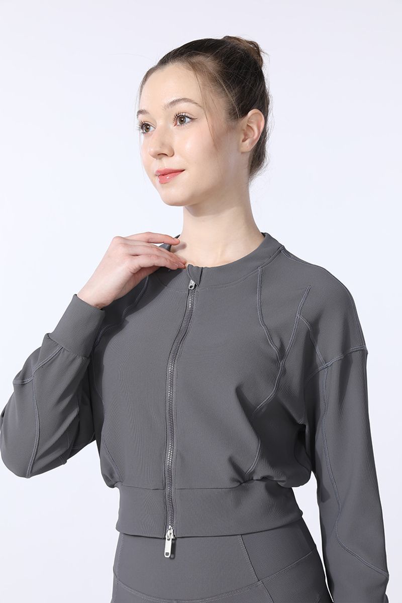 Women’s Clothing Jacket Women's Spring And Summer Double Zipper Jacket Sports Casual Yoga Wear Women's Top Waist_voghion.com