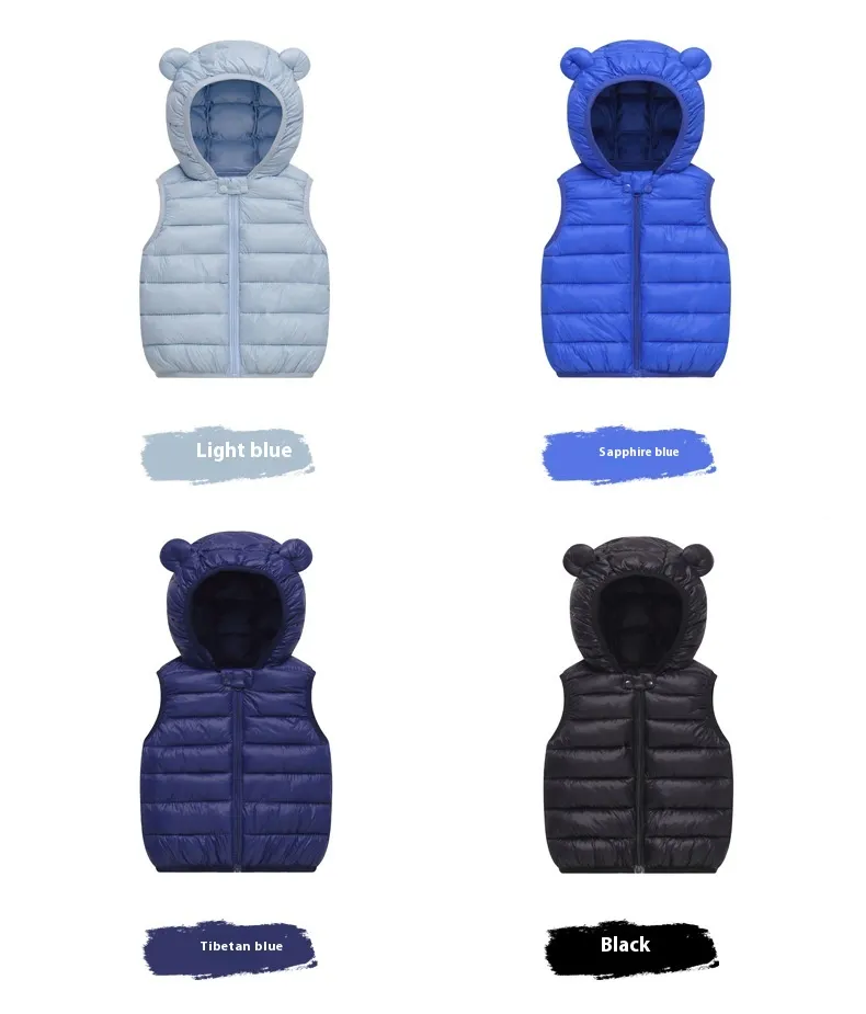 Nouveaux vêtements automne-hiver 2023, gilet en coton pour enfants, gilet à capuche pour bébé garçon et fille_voghion.com
