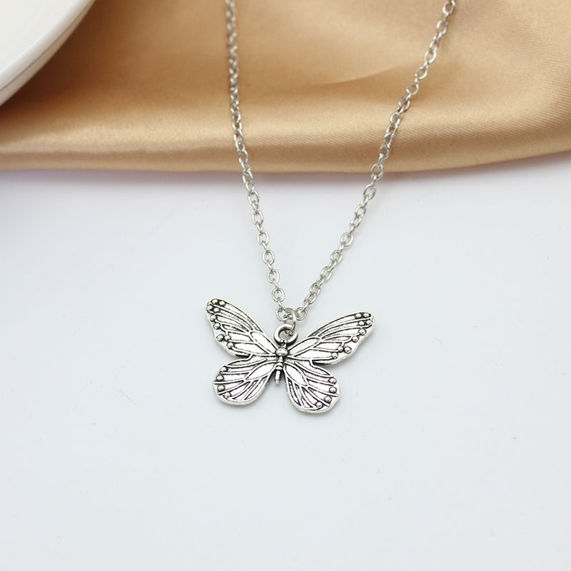 Vendita calda Collana con perline a farfalla da donna, argento_voghion.com