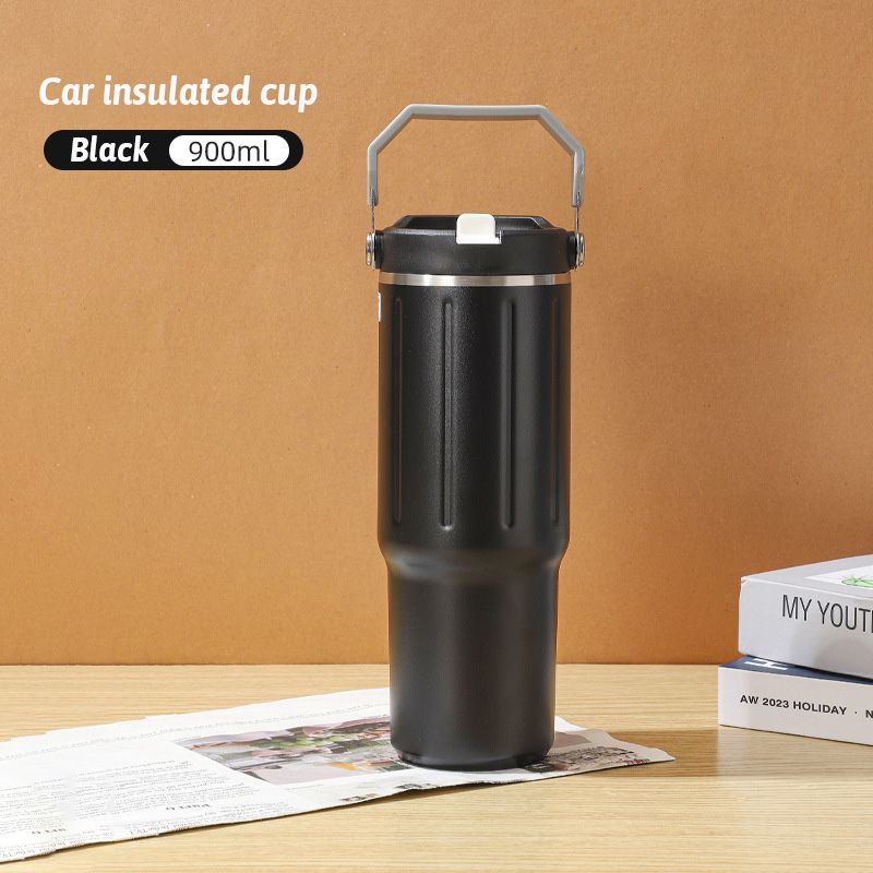 900ML Water Bottle 304 Stainless Steel Thermal Mug With Handle Insulated Cup Office Home Tumbler Outdoor Sports Large Ca_voghion.com