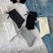 Solid-Color Cotton Bow Versatile Mid-Calf Socks_voghion.com