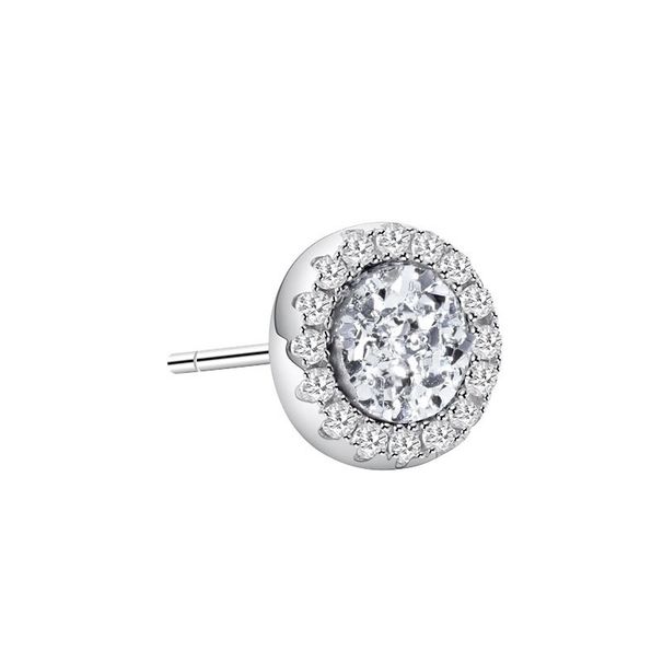 Men's Geometric Crystal Cluster Earrings - Punk Hipster Studs For Winter, Minimalist Blue Sapphire Tone Earrings For Stylish Men_voghion.com