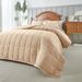 Modern Minimalist Geometric Quilted Bedding Set - Soft Brushed Polyester, Solid Colors, Multiple Sizes (173x229cm To 264x229cm)_voghion.com