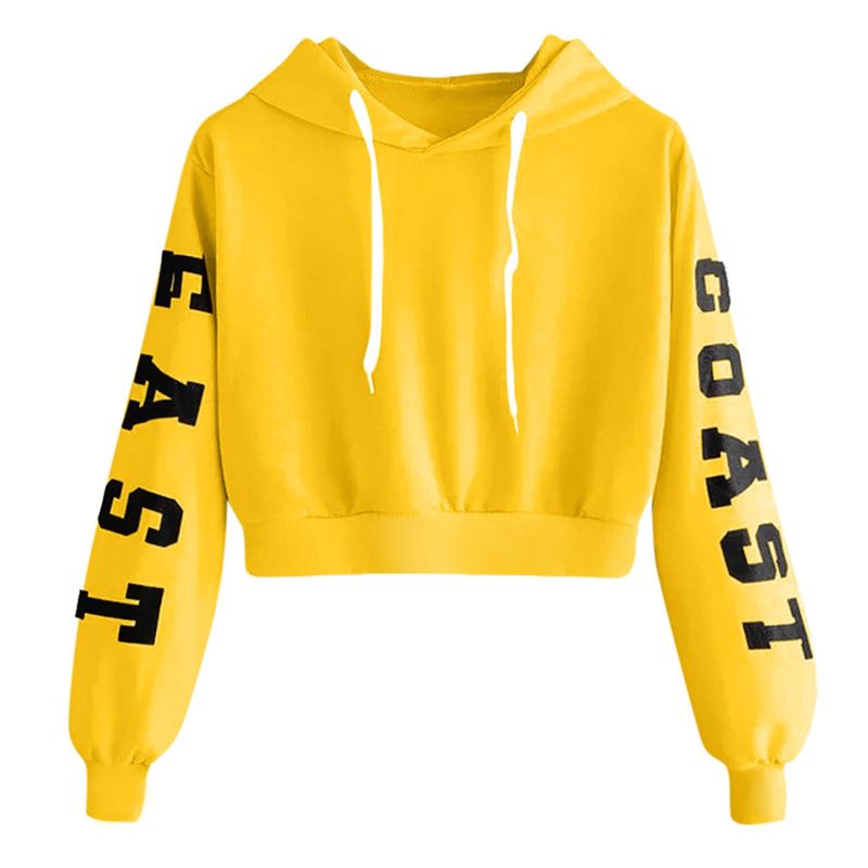 Felpa con cappuccio da donna Letts Crop Felpa Pullov Top Teenag Girls Veet Felpe con cappuccio a maniche lunghe Sudadas De_voghion.com