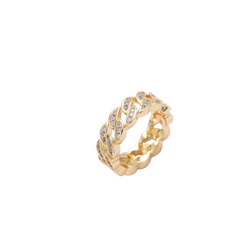 Cuban Three Full Zircon Men's Hollow Out Hip Hop Ring_voghion.com