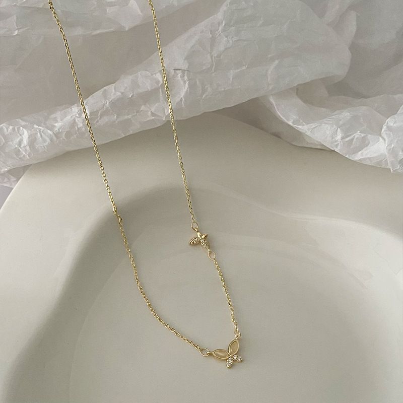 Super fairy necklace butterfly diamond necklace 2023 new female ins trend clavicle chain light luxury niche decorative necklace_voghion.com