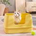 Foldable Large Open Thickened Semi-Enclosed Tray Toilet Cat Litter Box Pet Supplies_voghion.com
