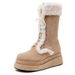 Botas femininas forradas com pele e sola grossa, outono/inverno 2025_voghion.com