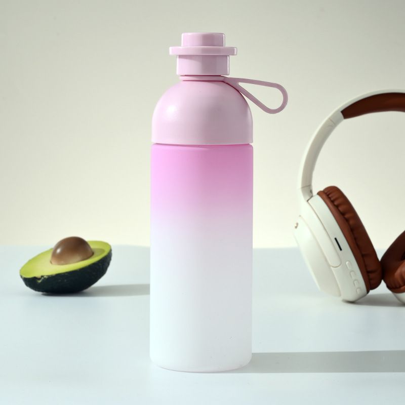 Drinkware Summer Girls High Value Cup Frosted Gradient Water Cup Open Air Minimalist Outdoor Portable Kettle Wabi Sabi Style_voghion.com