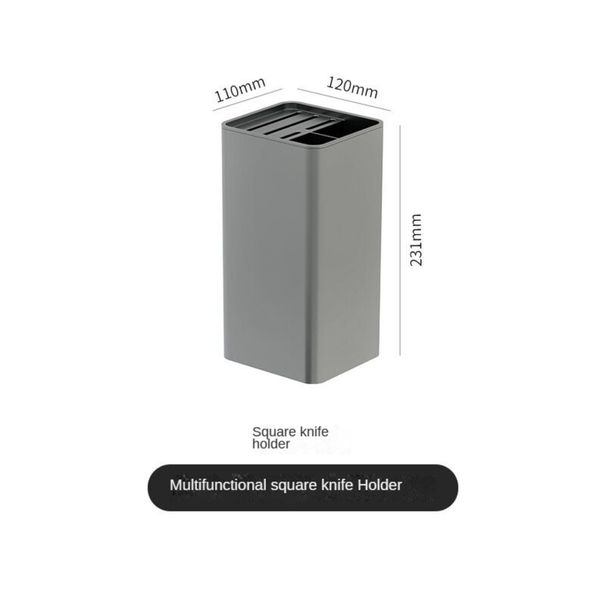 Grauer Messerhalter, Aufbewahrungsregal, multifunktionales Messer, Schere, Küchenarbeitsplatte, Messerhalter, Ständer, Aufbewahrungsbox_voghion.com