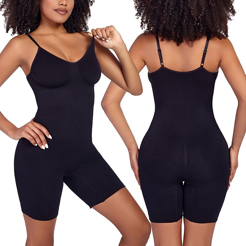"Seamless High-Waisted Shapewear Bodysuit – Tummy Control & Butt Lift With Adjustable Straps (Black/Taupe/Blush)"_voghion.com