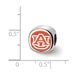 Sterling Silver Rhodium-plated LogoArt Auburn University Enameled Double Logo Bead_voghion.com