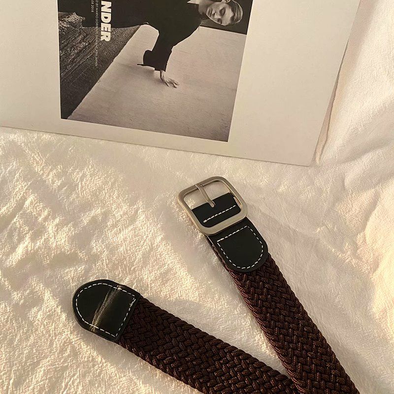 Ceinture en toile tissée décontractée pour homme, style rétro_voghion.com