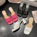 Dicker Absatz, quadratische offene Zehenpartie für Damen mit hohen Absätzen, Größe 45, wasserdichtes Plateau, modische Sandalen und Slipper_voghion.com