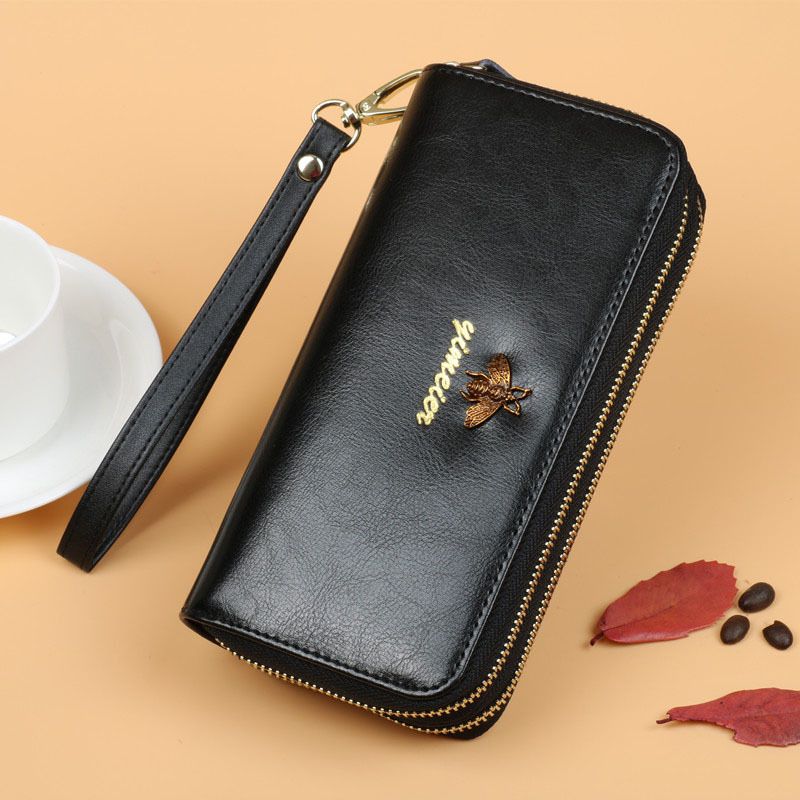 2024 Neue Damenbrieftasche aus Rindsleder, lang, großes Fassungsvermögen, Handtasche mit Doppelreißverschluss, multifunktionale Telefontasche_voghion.com