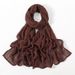 Women's Scarves Solid Wide Soft Brimmed Double Stitch Rayon Thin Shawl_voghion.com