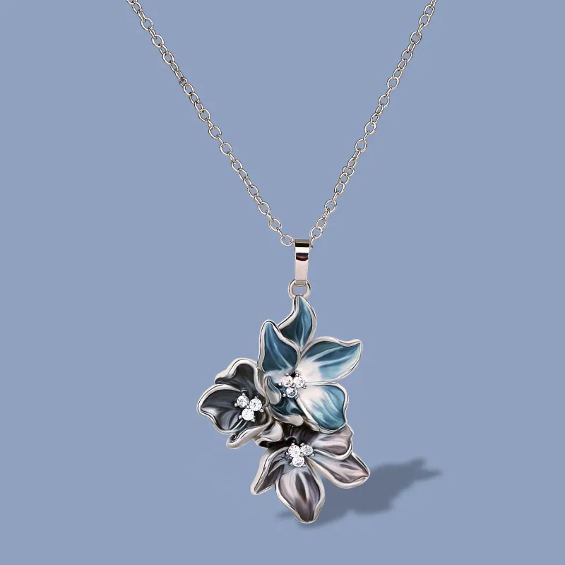 Collana da sposa in argento con ciondolo semplice da donna, con clavicola, stile semplice, fatta a mano, in smalto_voghion.com