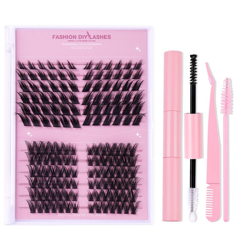 Cross border hot selling natural thick segmented false eyelashes set large capacity European and American curling oblique flying single cluster eyelashes wholesale_voghion.com