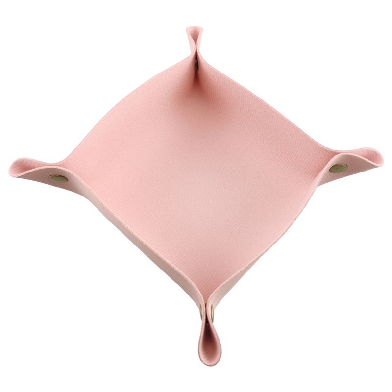 Simple Creative Leather Storage Box Desktop Storage Tray PU Leather Four Corner Tray Change Tray Home Sundries Storage_voghion.com