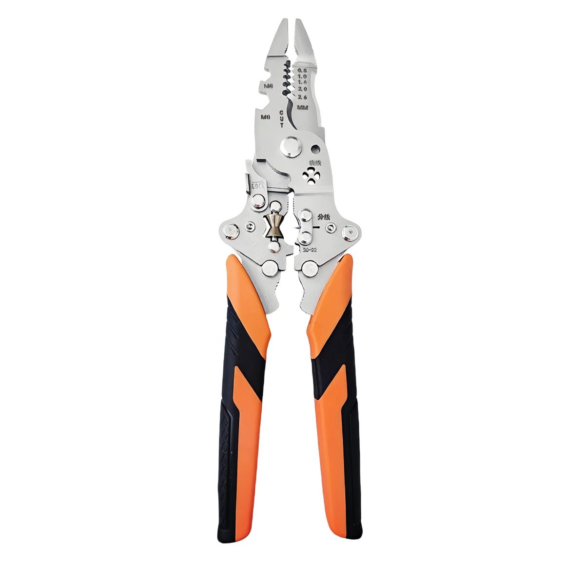 14-in-1 Multi-Function Wire Stripper Cutter Crimper Tool - Carbon Steel Blade, Foldable Design For Electricians & DIY Enthusiasts_voghion.com