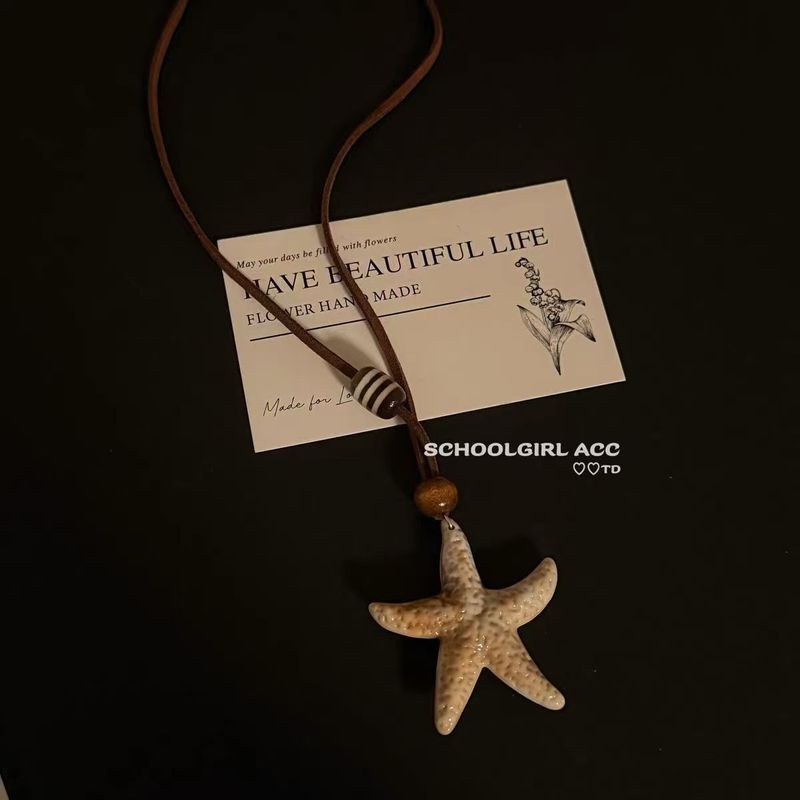 Design Sense Korean Version Ins Ocean Style Big Star Long Necklace Niche Adjustable Sweater Chain_voghion.com