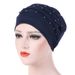 New Hexagonal Discounted Pile Hat Solid Color Beaded Baotou Hat Turban Hat in Stock_voghion.com