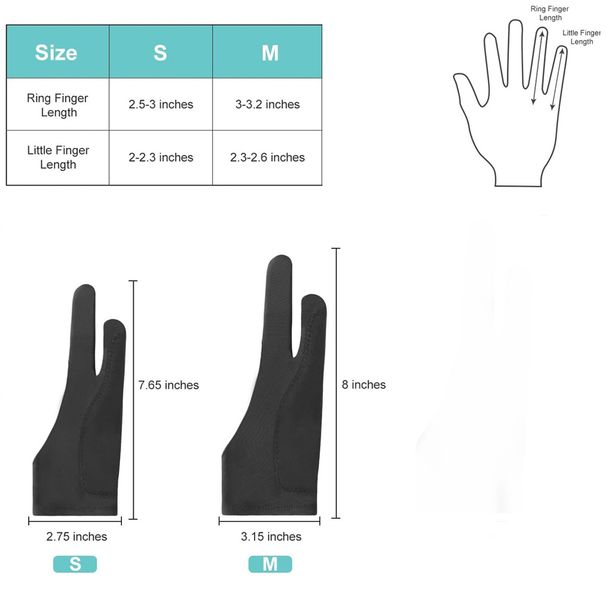 TABLIKE Artist Drawing IPad Samsung Painting, 3-Layer Palm Rejection Glove For Graphics Tablet Wacom / HUION_voghion.com
