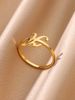 26 Anelli iniziali con lettere inglesi per donne Anello in acciaio inossidabile regolabile color oro Gioielli di moda per matrimonio Migliore amico_voghion.com